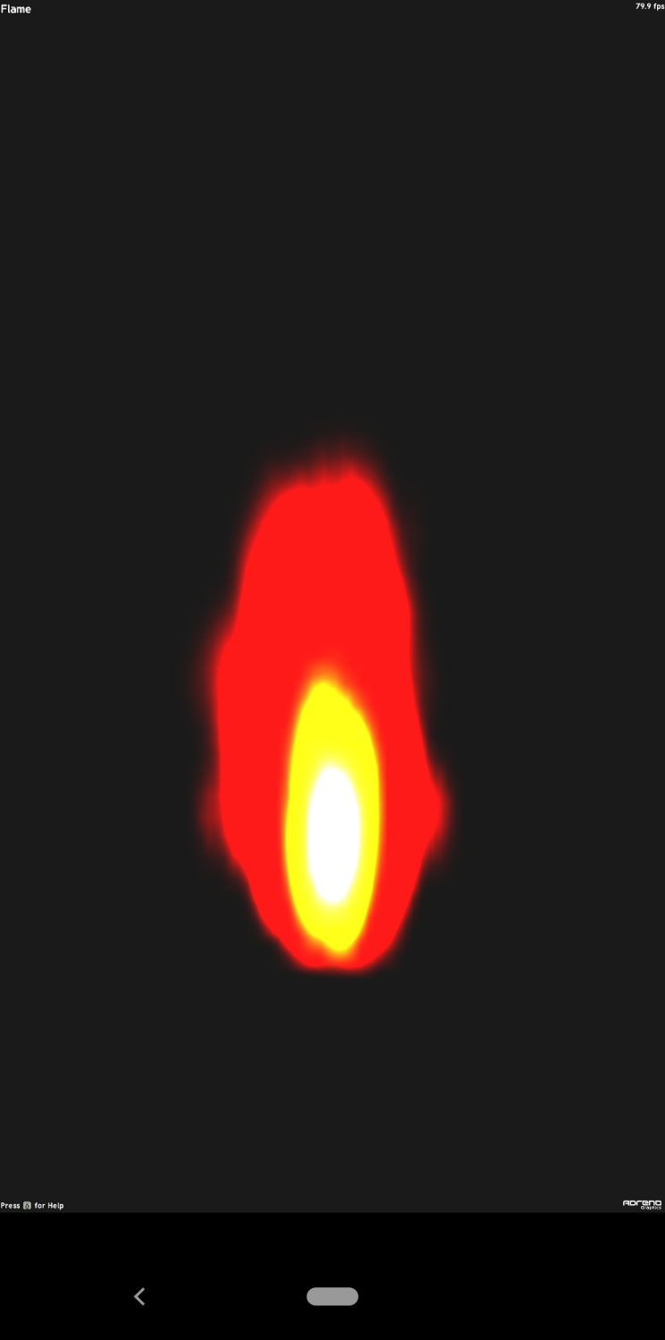 A beautiful flame model obtained when running on the GPU
