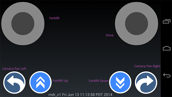 Screenshot of Navigator sample app user interface