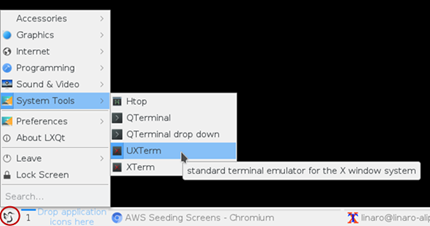 Open Terminal Emulator on DragonBoard 410c.