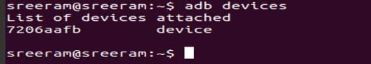 Command to List adb devices